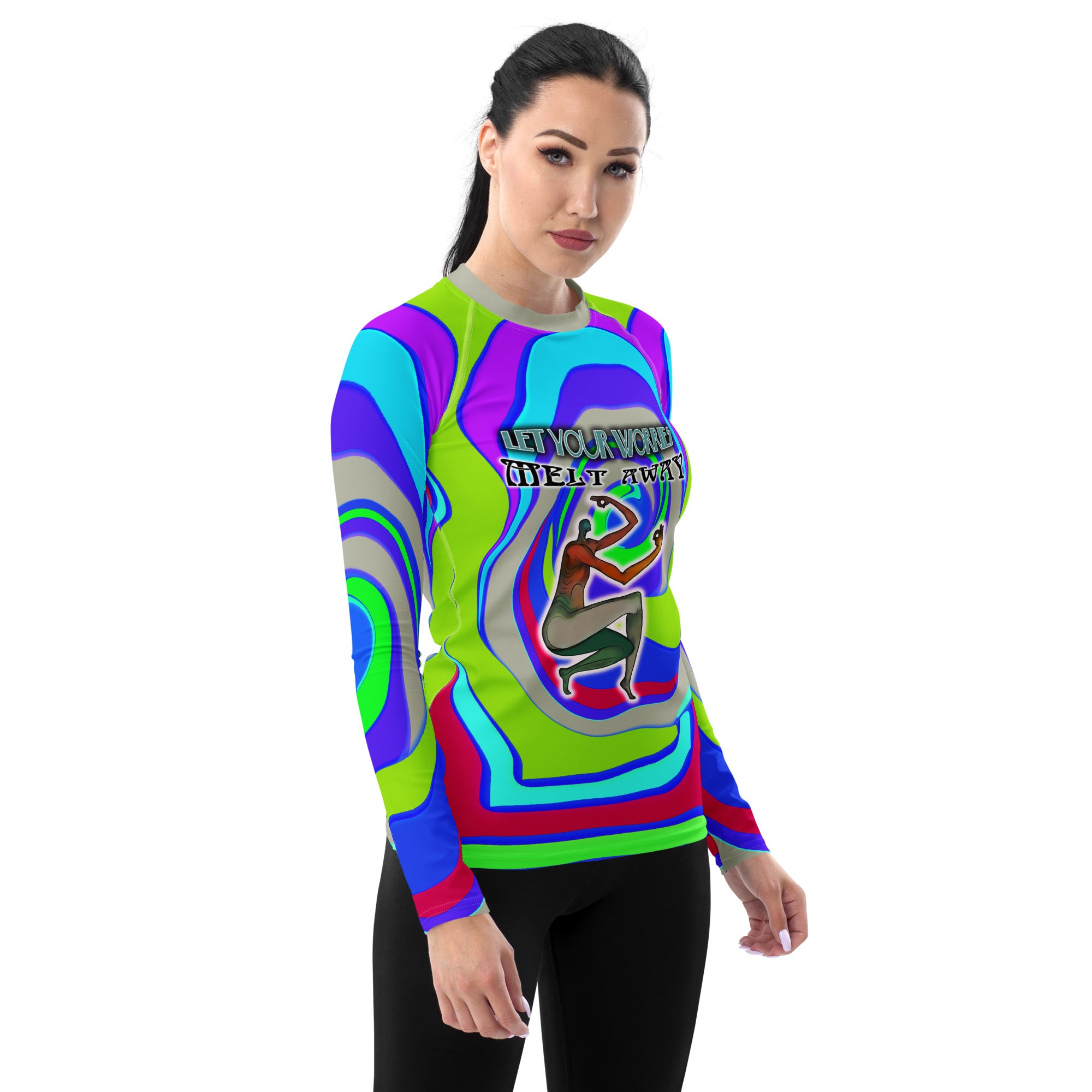 Mystic Meridian Women's Rash Guard showcasing stylish design and fit.

