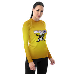 Stylish Witch Hat Wonder Women's Rash Guard for Halloween





