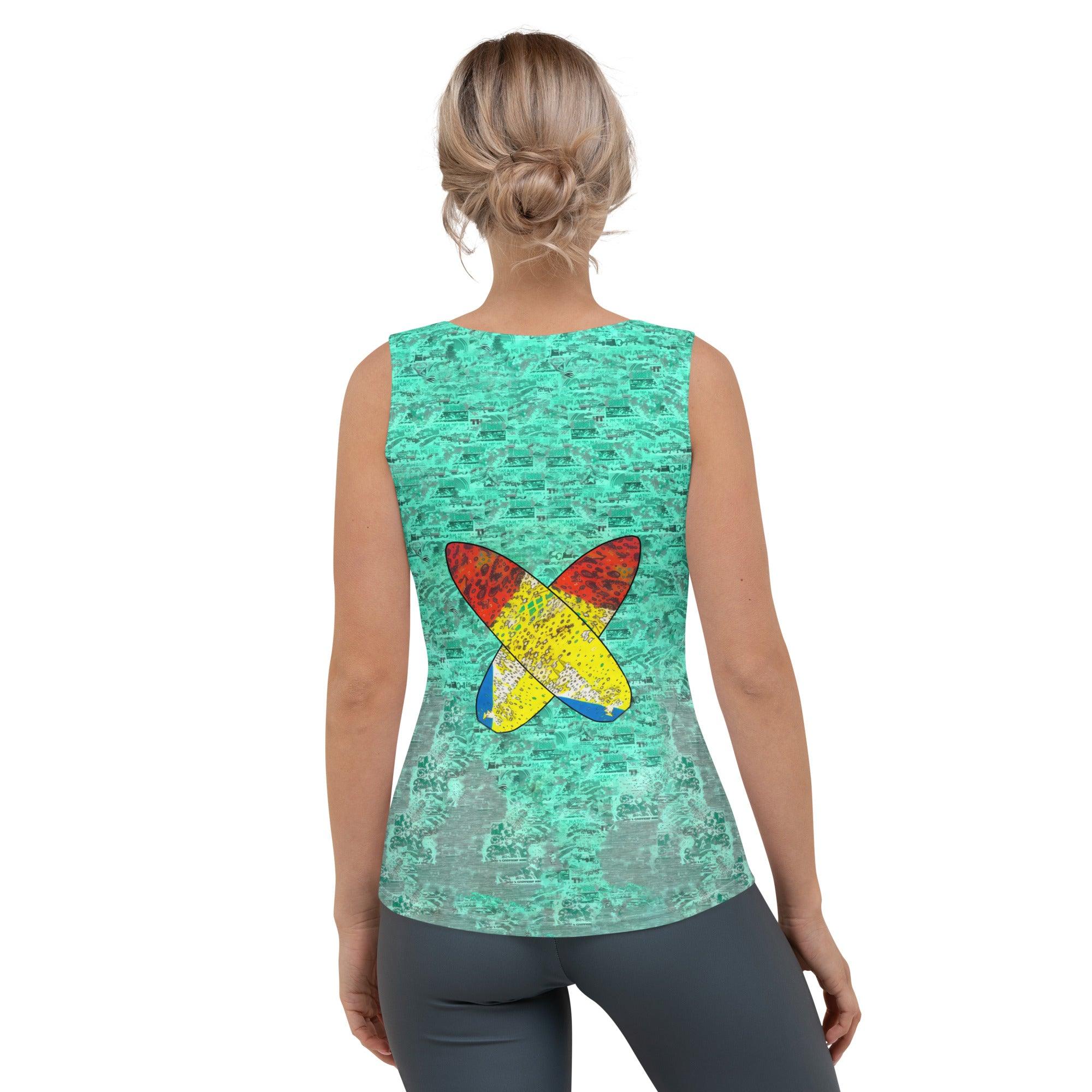 Eye-catching Surfing 1 23 Tank Top design, perfect for surfers looking for standout beachwear.