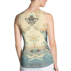 Innovative design on the Surfing 1 18 Sublimation Tank, blending high-quality material with unique surf art.