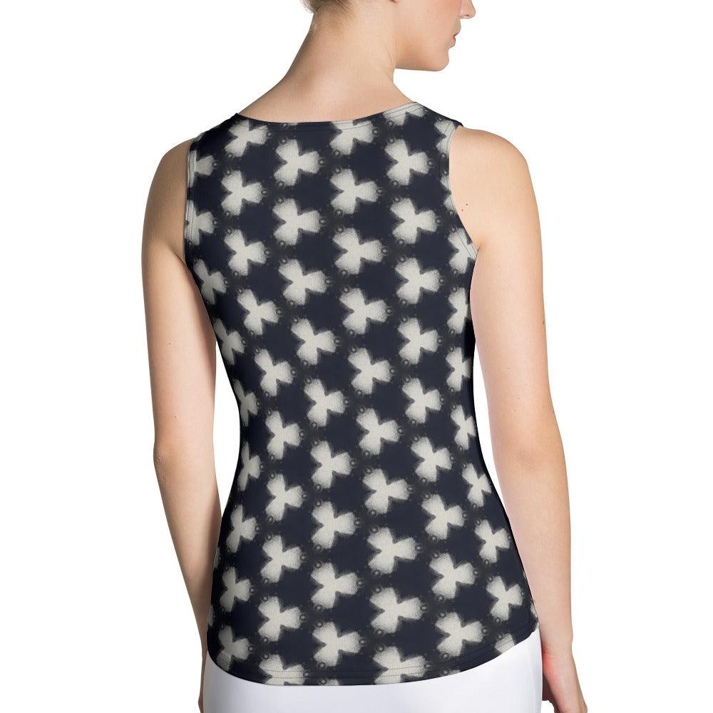 Abstract Elegance Sleeveless Top - Beyond T-shirts