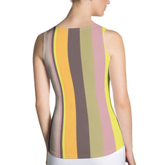 Rainbow Cascade Colorful Stripe All-Over Print Women's Tank Top