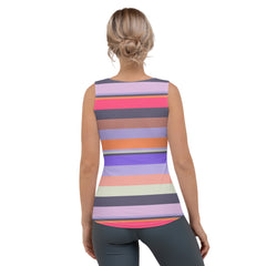 Cosmic Carnival Colorful Stripe All-Over Print Women's Tank Top