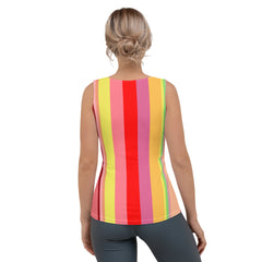 Kaleidoscope Vision Colorful Stripe All-Over Print Women's Tank Top