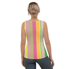 Luminous Galaxy Colorful Stripe All-Over Print Women's Tank Top