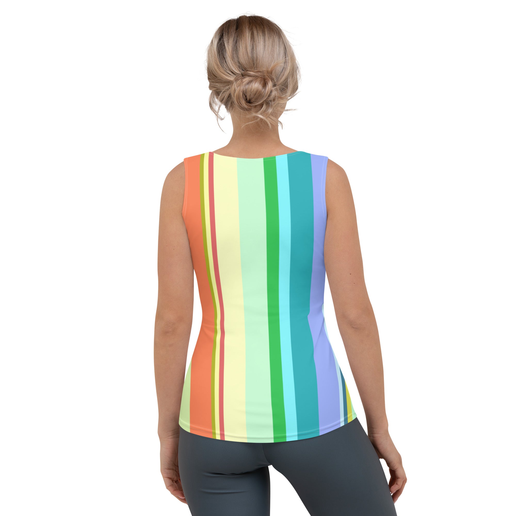 Stylish geometric stripes tank top for women in vibrant colors