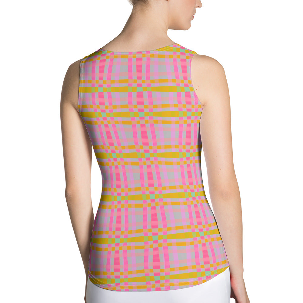 Comfortable women's tank top with Prism Pulse design for fitness.