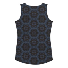 Back view of Sloth Sanctuary Soiree women's tank, showcasing the sleeveless design.