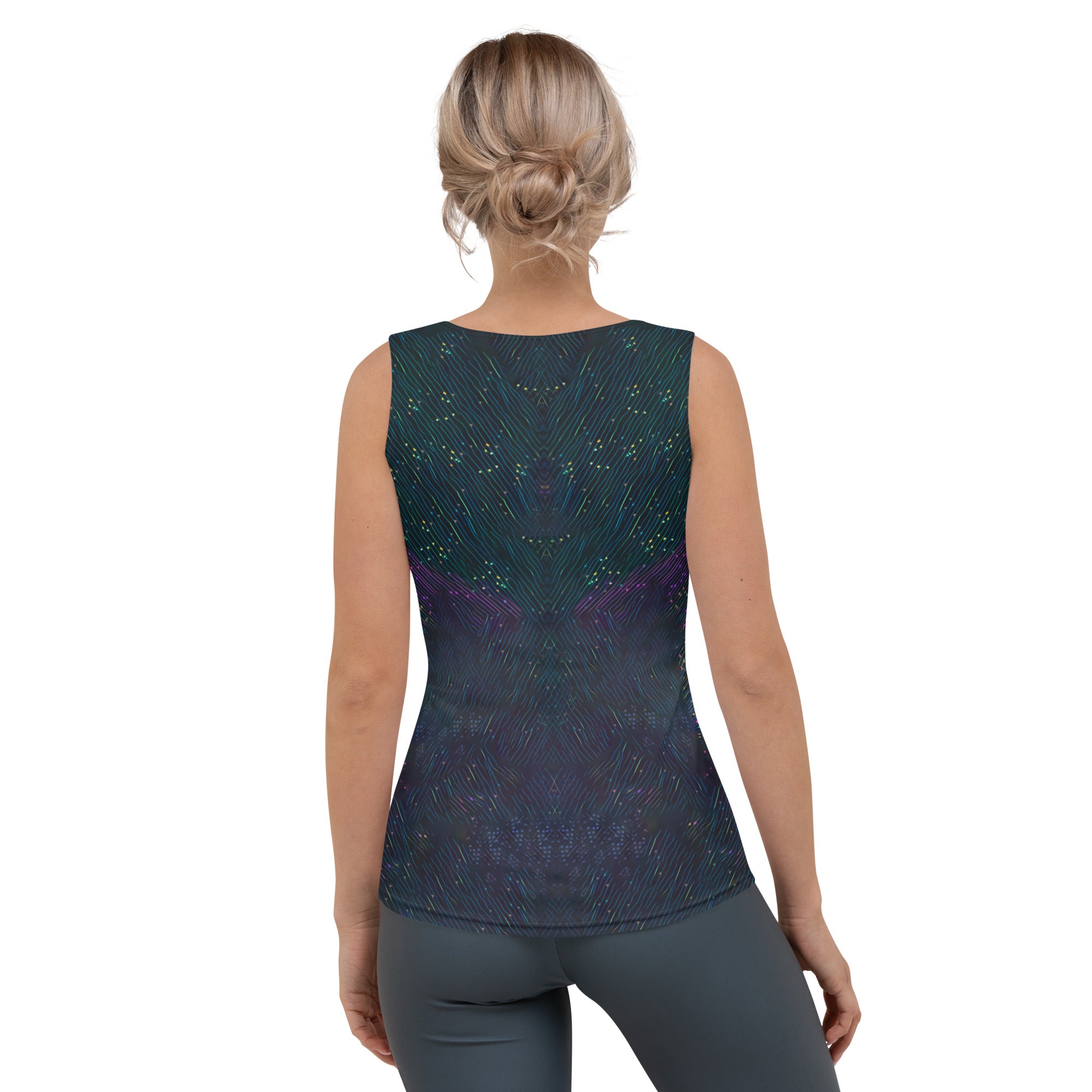 Colorful Kaleidoscope pattern on a Women's Tank Top.