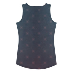 Stylish women's tank top with lunar pattern detail.