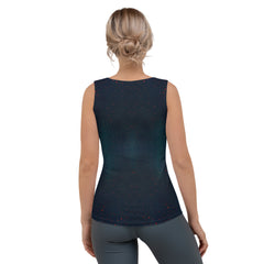 Close-up of Ethereal Elegance Women's Tank Top showcasing delicate design details.