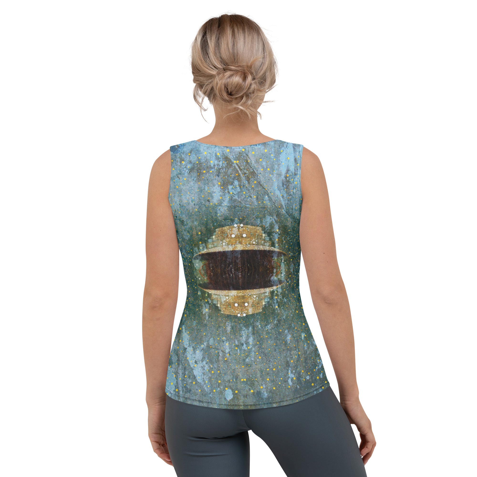 Whimsical Whirl Women's Tank Top - Close-Up Fabric Detail