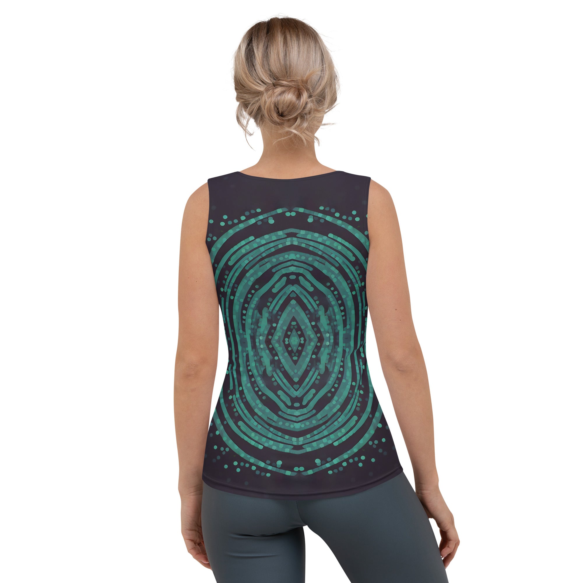 Woman wearing Boho Bloom Tank Top during a workout.