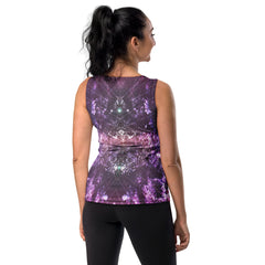 Woman wearing Cosmic Dream Tank Top during a workout.