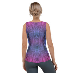 Woman wearing Artistic Aura Tank Top during a workout.