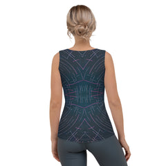 Woman wearing Geometric Grace Tank Top during a workout.