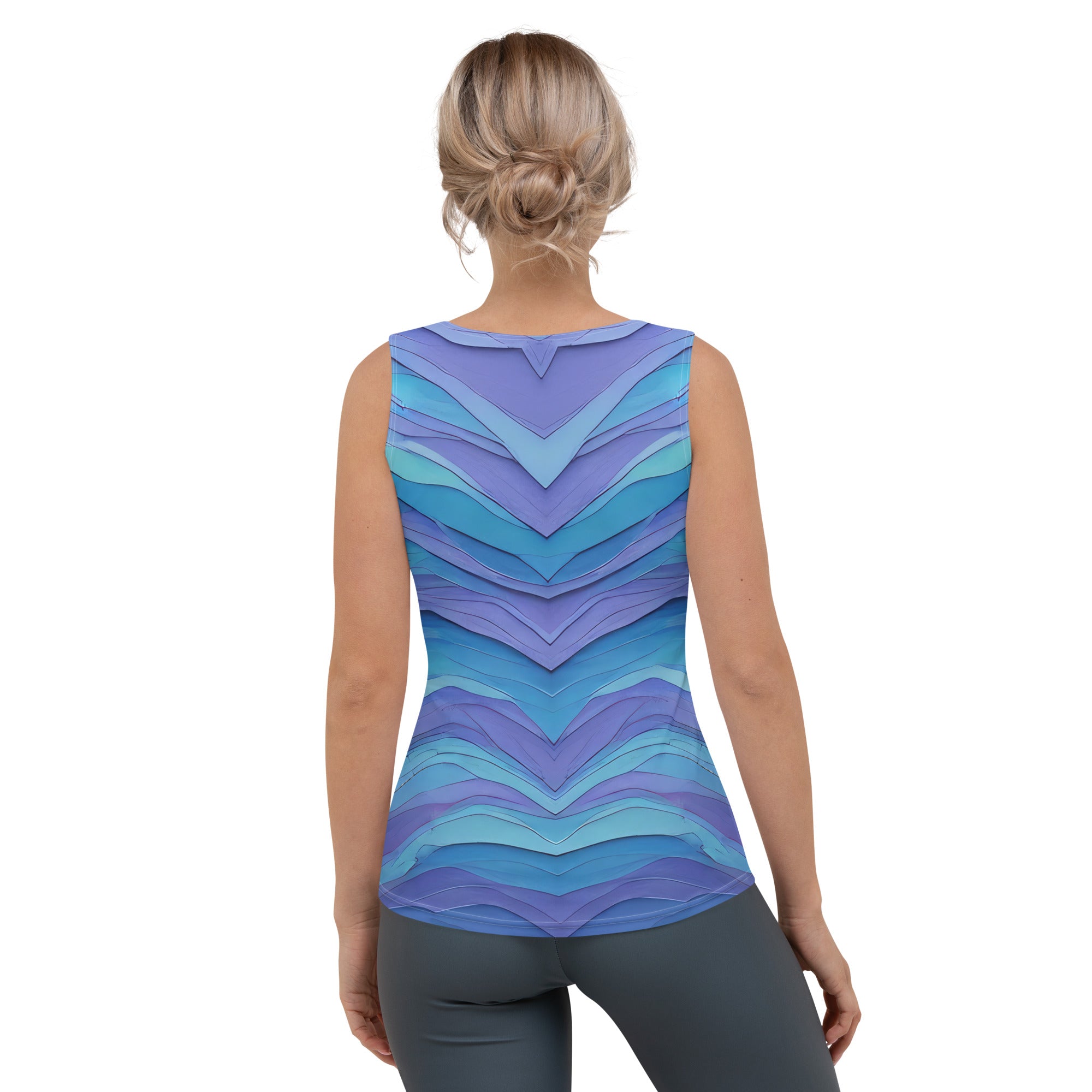 Artistic Papercut Bird Design on Women's Tank Top.