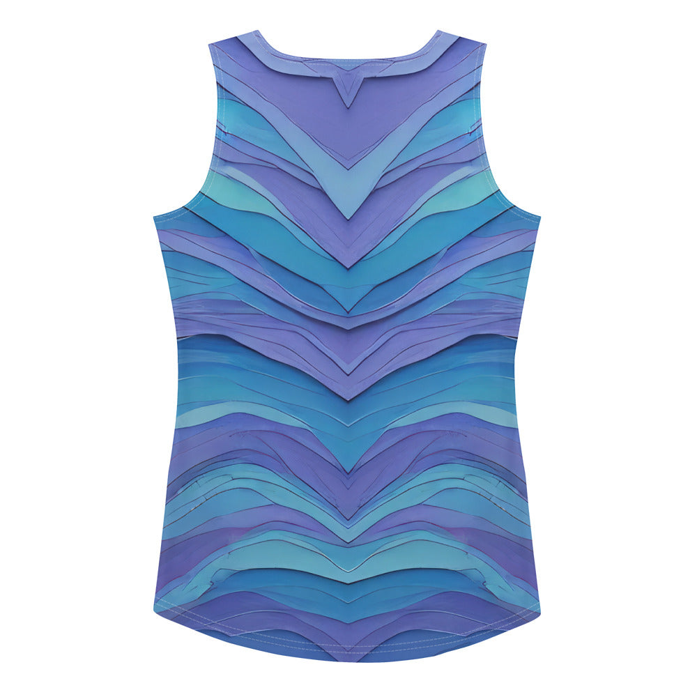 Elegant Women's Tank Top Featuring Bird Papercut Art.