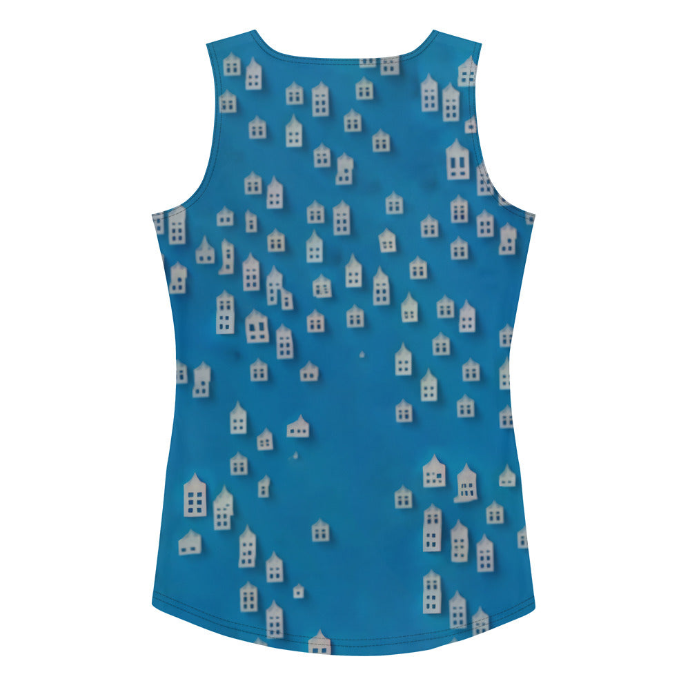 Chic Women's Tank Top with Art Deco Pattern.