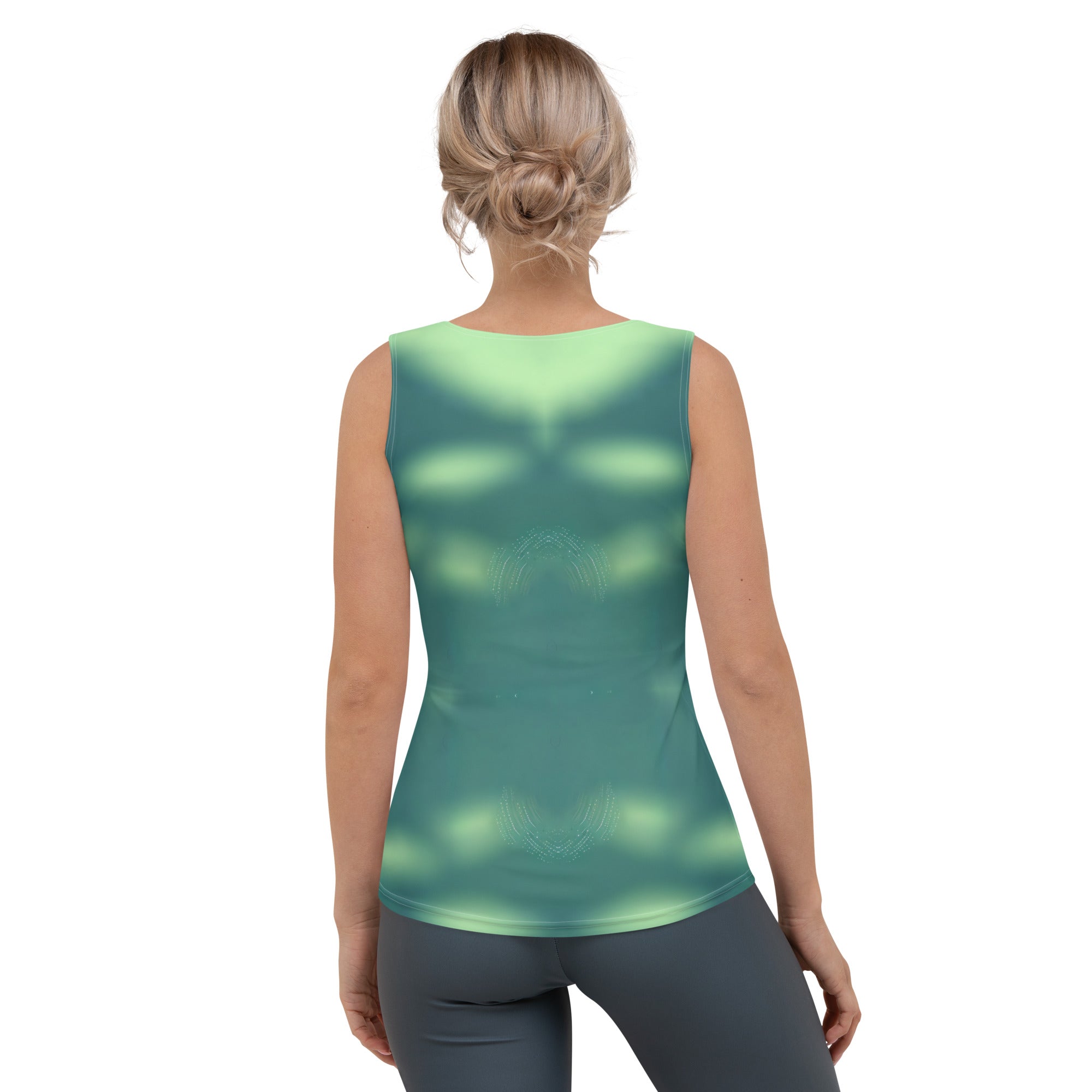 Stylish women's tank top in modern art pattern.