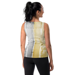 Energizing and stylish Sunrise Salutation women's tank top.