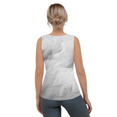 Energetic Dynamic Downward pattern on women's tank top.