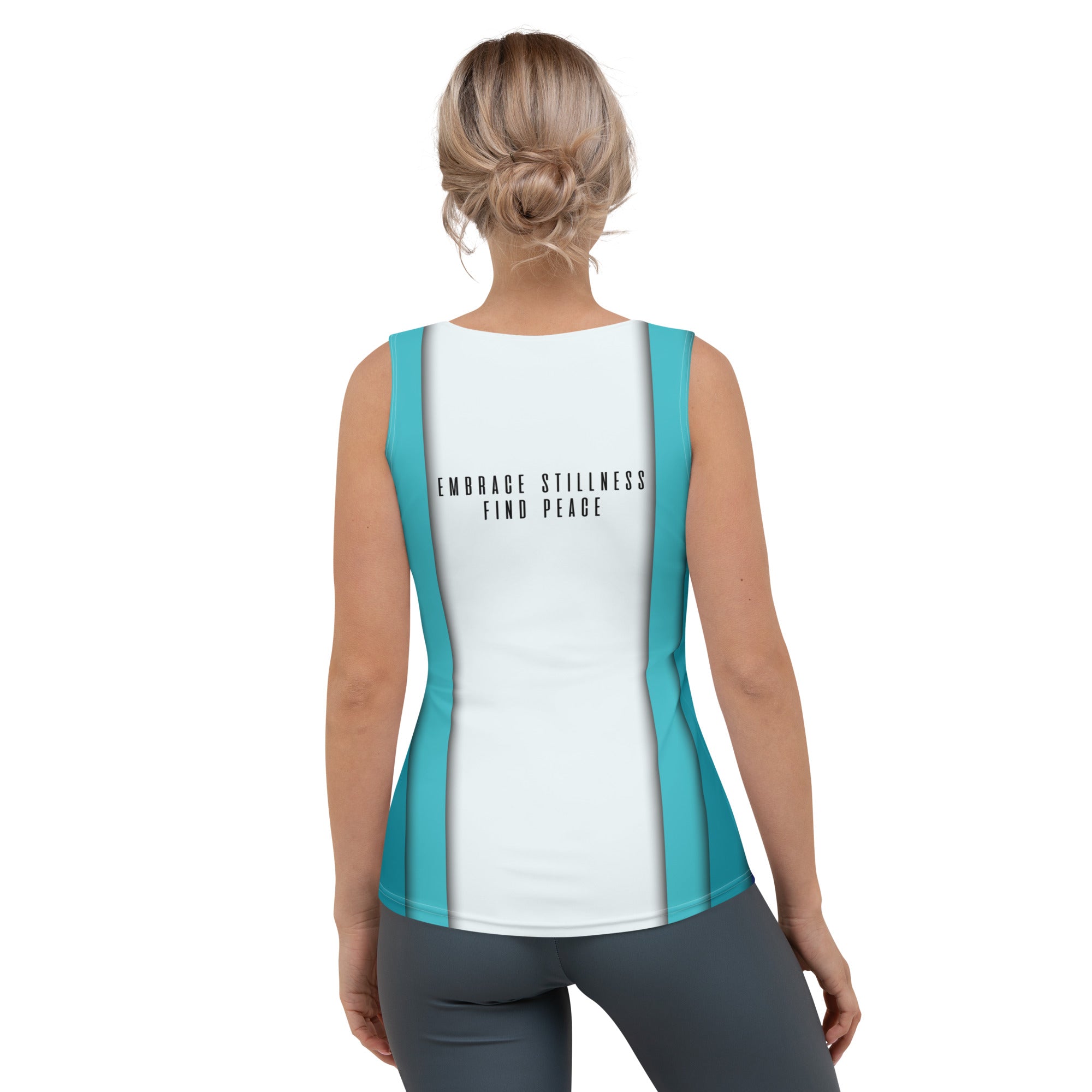 Peaceful Warri Women's Tank Top breathable fabric close-up.