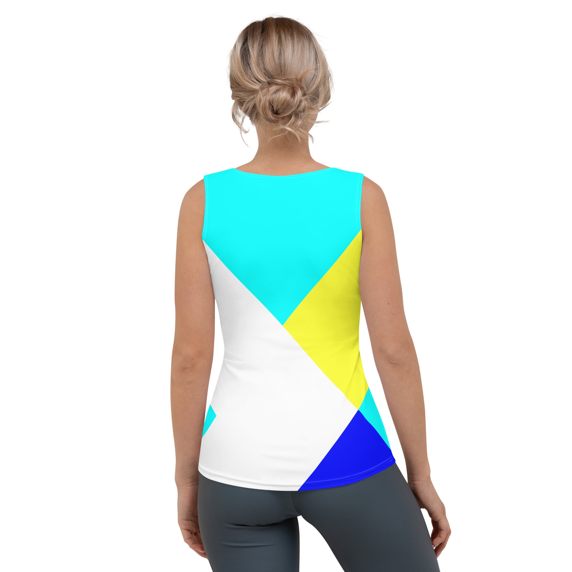 Yoga Blossom Women's Tank Top worn during yoga practice.