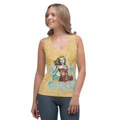 Stylish Surfing 1 03 Sublimation Tank Top with vibrant, water-inspired graphics for surfers.