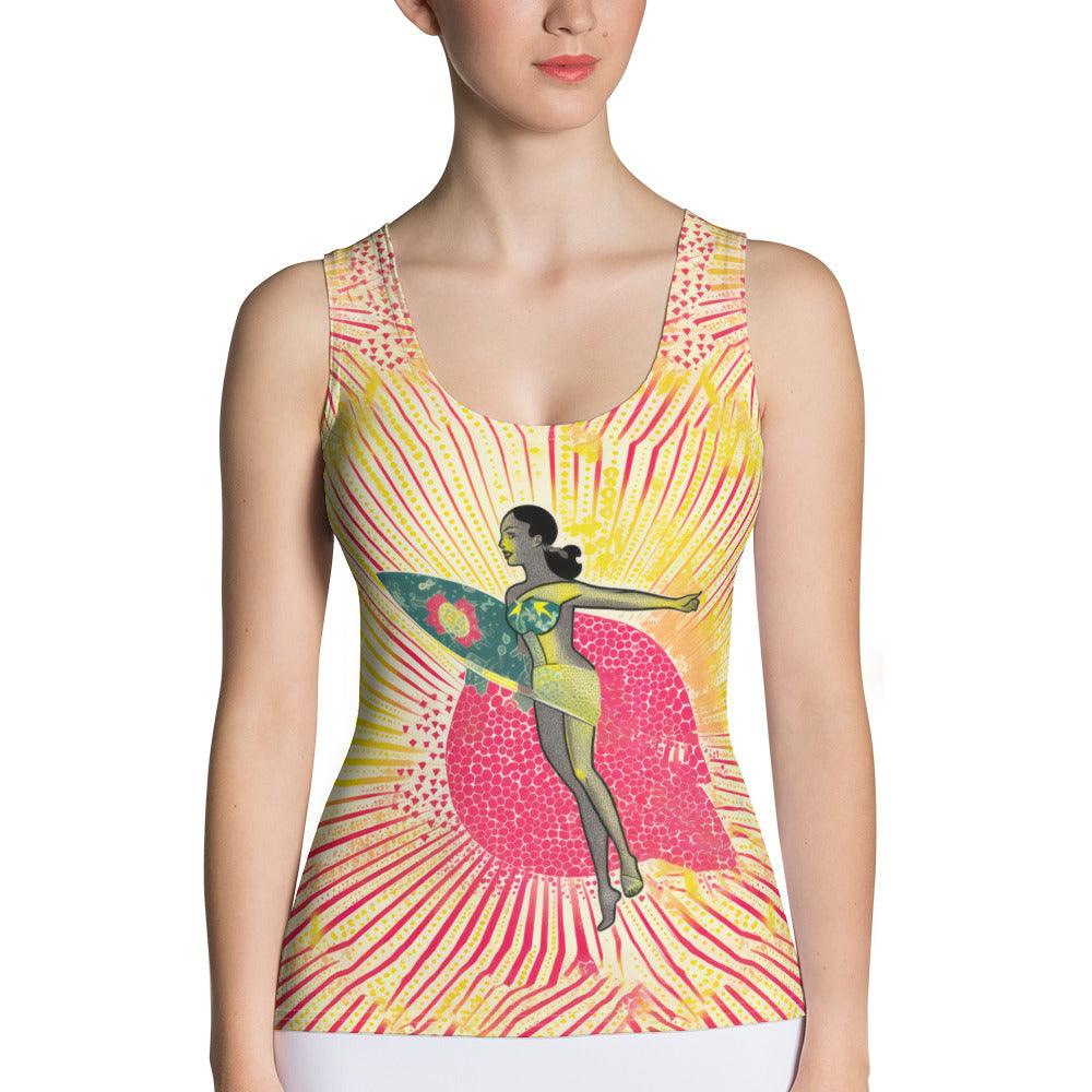 Stylish Surfing 1 12 Sublimation Tank Top with a standout design for surf lovers.