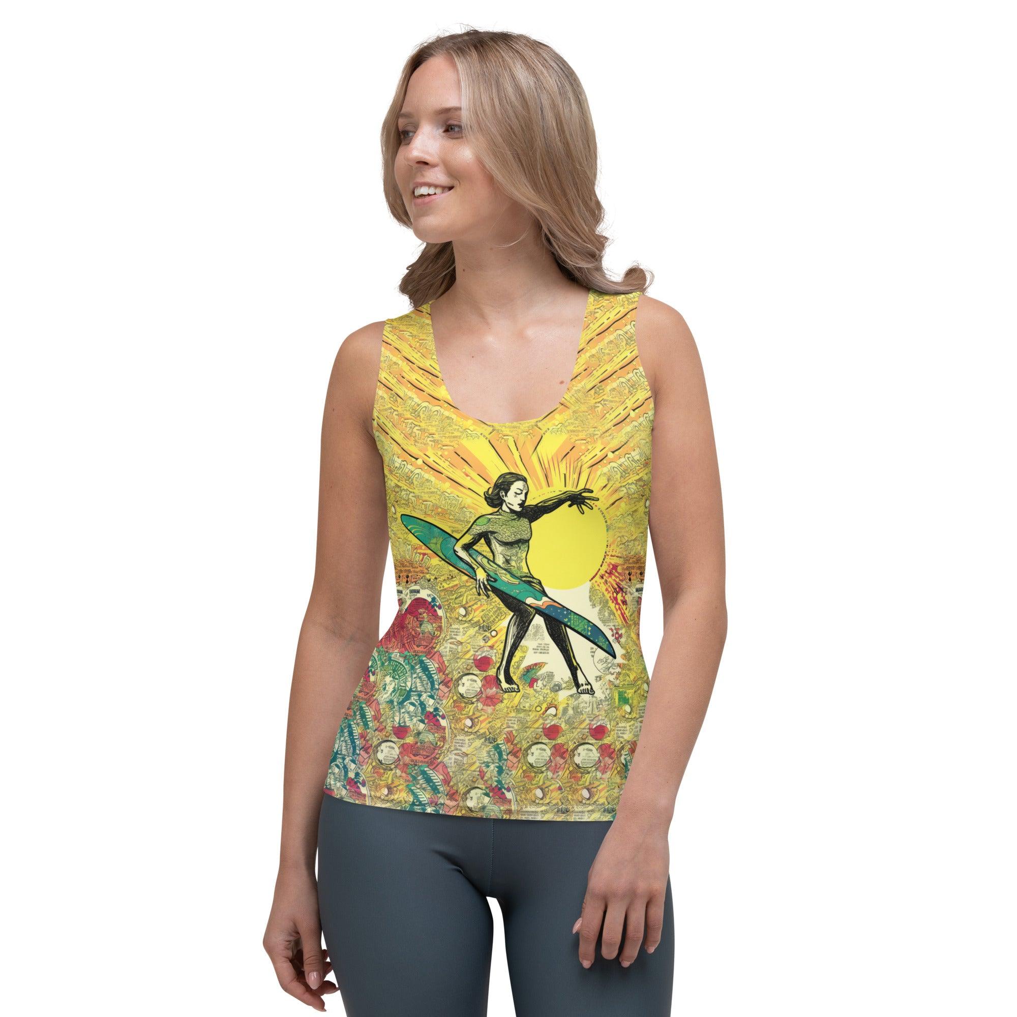 Elegant Surfing 1 11 Sublimation Tank Top with unique, wave-inspired patterns for surf aficionados.