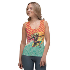 Stunning Surfing 1 01 Sublimation Tank Top featuring bold, ocean-inspired artwork for surf aficionados.