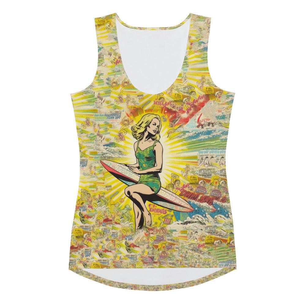 Stylish Surfing 1 25 Sublimation Tank Top with a unique, surf-inspired design for standout beach style.