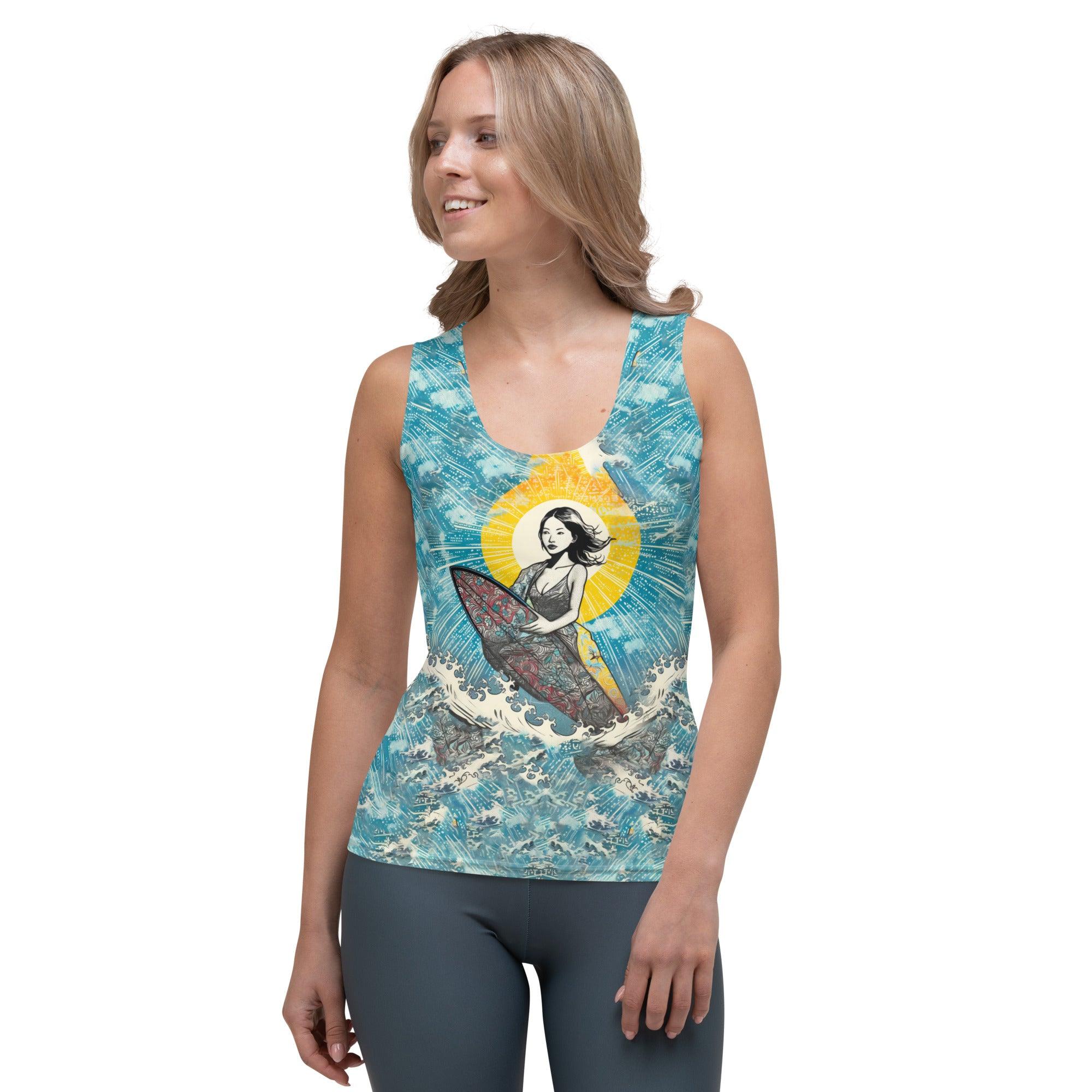 Eye-catching Surfing 1 40 Sublimation Tank Top with vibrant, surf-inspired artwork for a unique look.