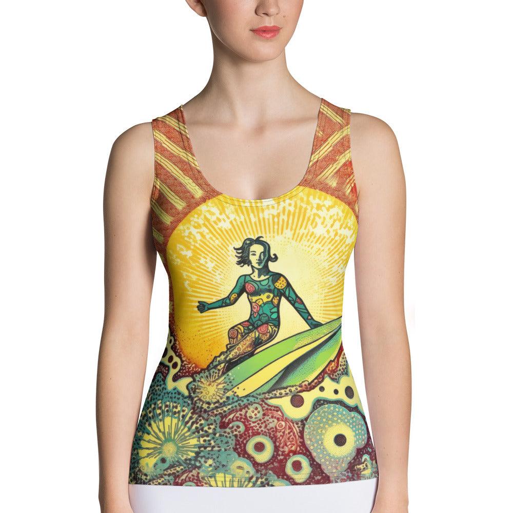 Energetic Surfing 1 14 Sublimation Tank Top featuring dynamic, wave-inspired designs for surf lovers.