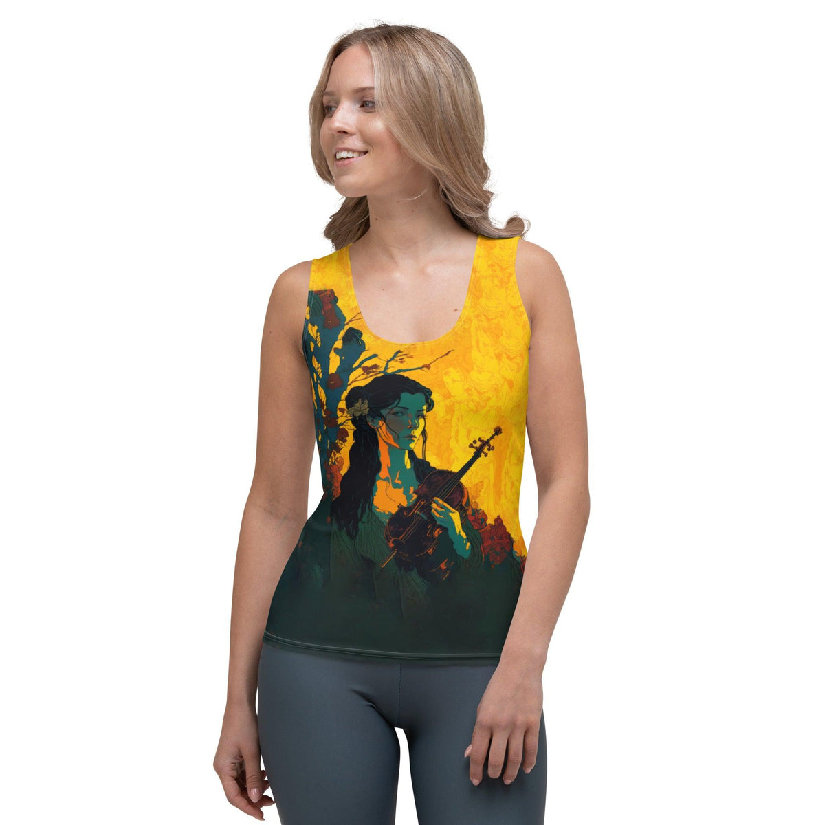 SurArt 78 vibrant sublimation tank top on model