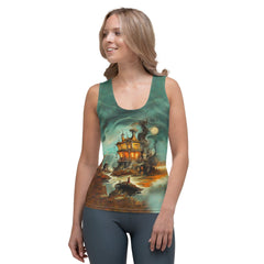 Women's Ghostly All Over Print Tank Top Hauntingly Stylish - Beyond T-shirts