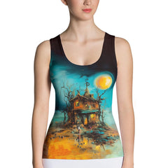 Halloween Nightmares All Over Print Women's Tank Top Embrace The Dark Delights - Beyond T-shirts