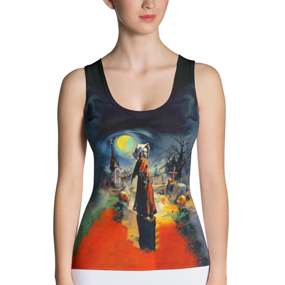 Halloween Horrors All Over Print Women's Tank Top Embrace The Fright - Beyond T-shirts