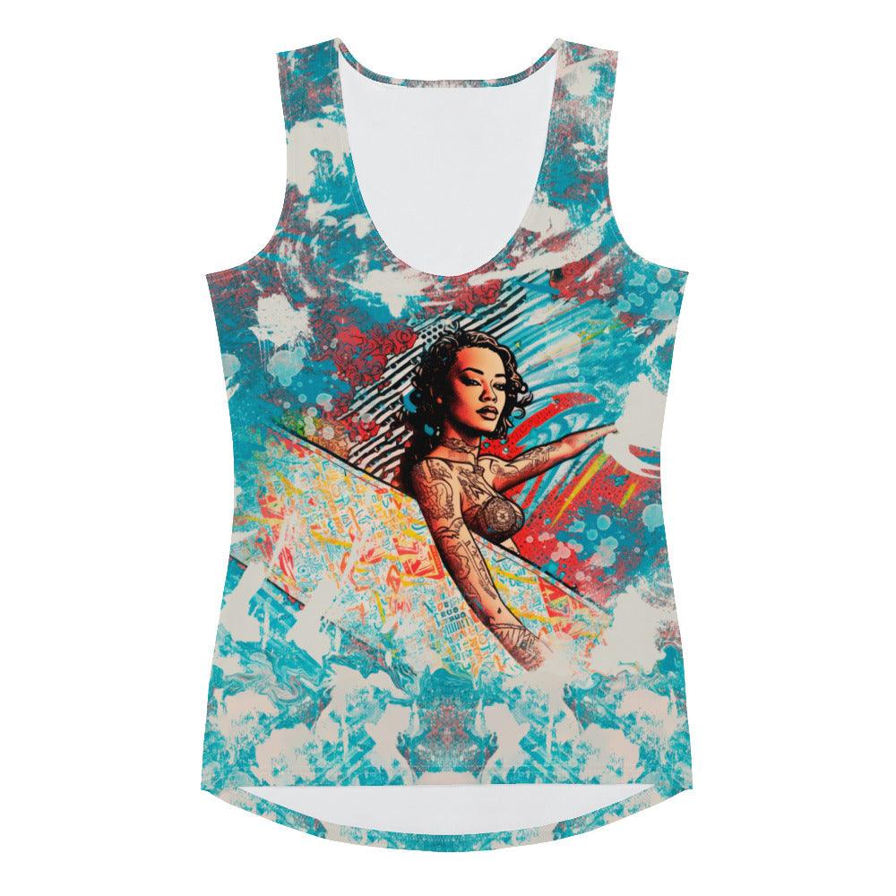 Tropical Swells All-Over Print Women's Tank Top Embrace The Tropical Waves - Beyond T-shirts