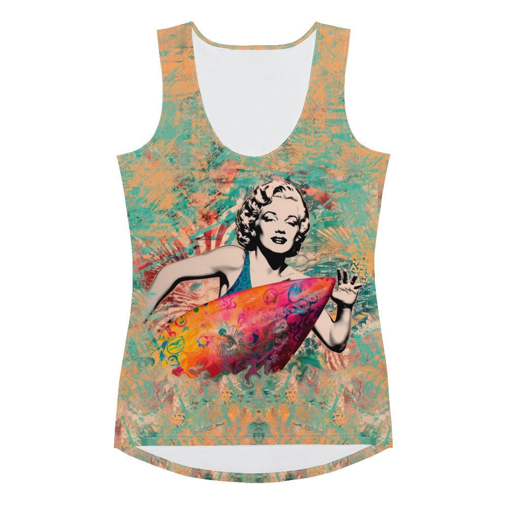 Waves and Sunsets Women's Tank Top Surfing Tranquility - Beyond T-shirts