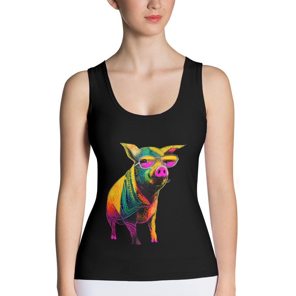 Playful Piggy All-Over Print Women's Tank Top - Beyond T-shirts