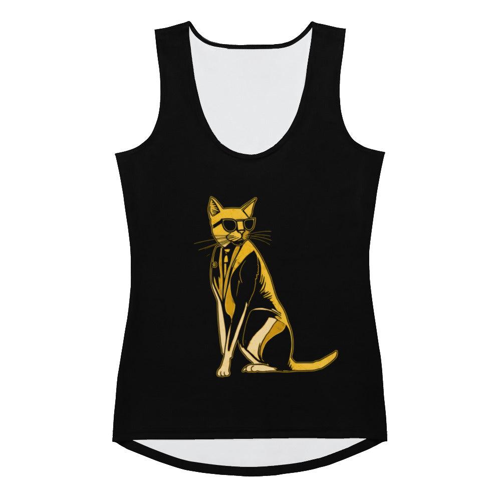 Curious Cat Faces All-Over Print Women's Tank Top - Beyond T-shirts