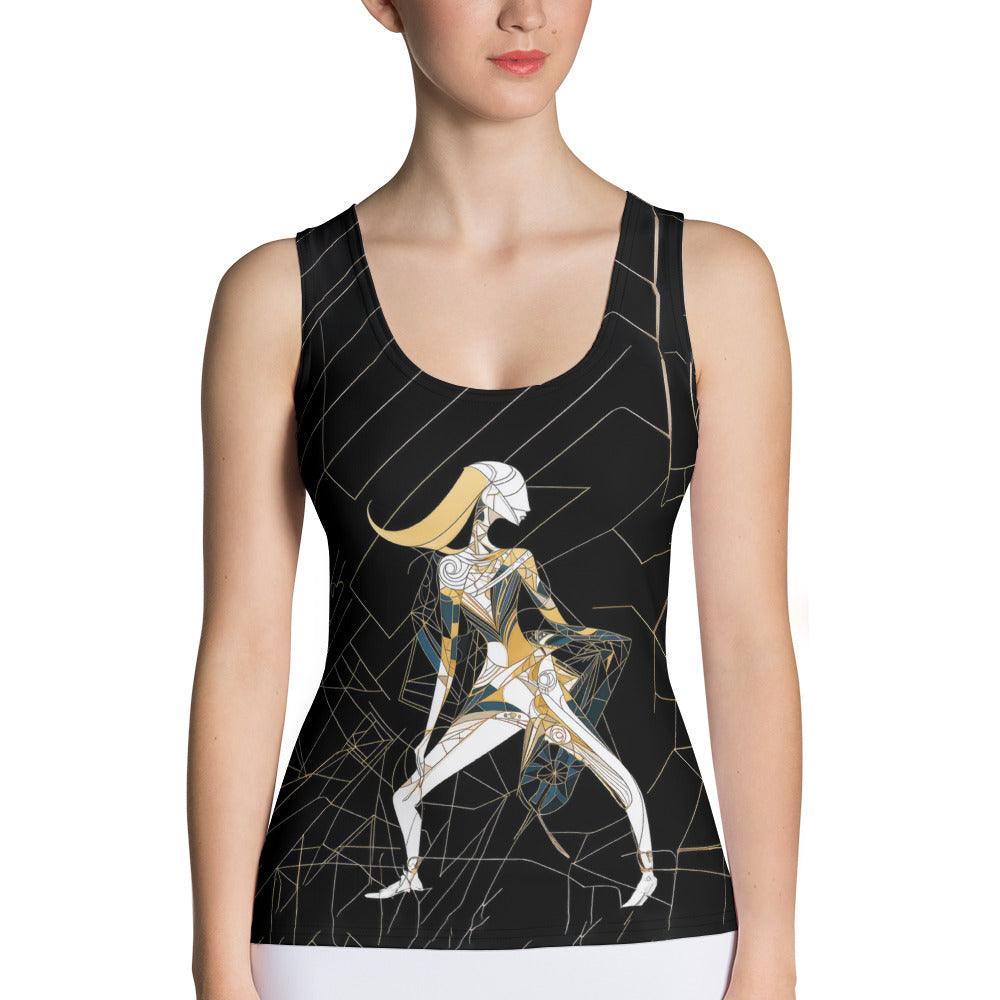 Whimsical Floral All-Over Print Women's Tank Top - Beyond T-shirts