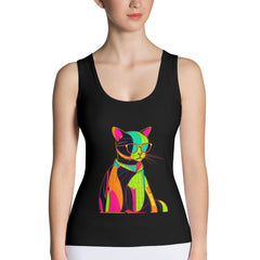 Whimsical Cat Charm All-Over Print Women's Tank Top - Beyond T-shirts