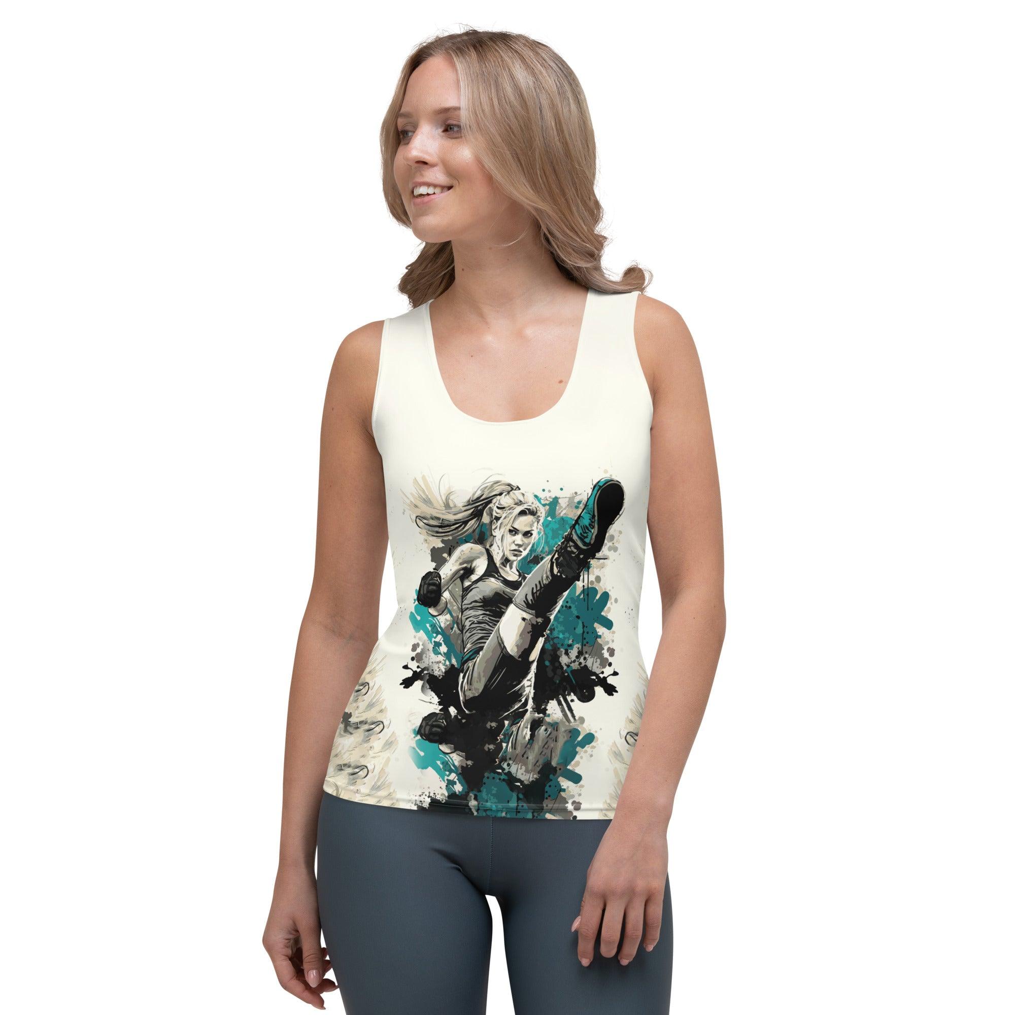 Kickboxer's Pride Tank Top - All-Over Kickprint" - Beyond T-shirts