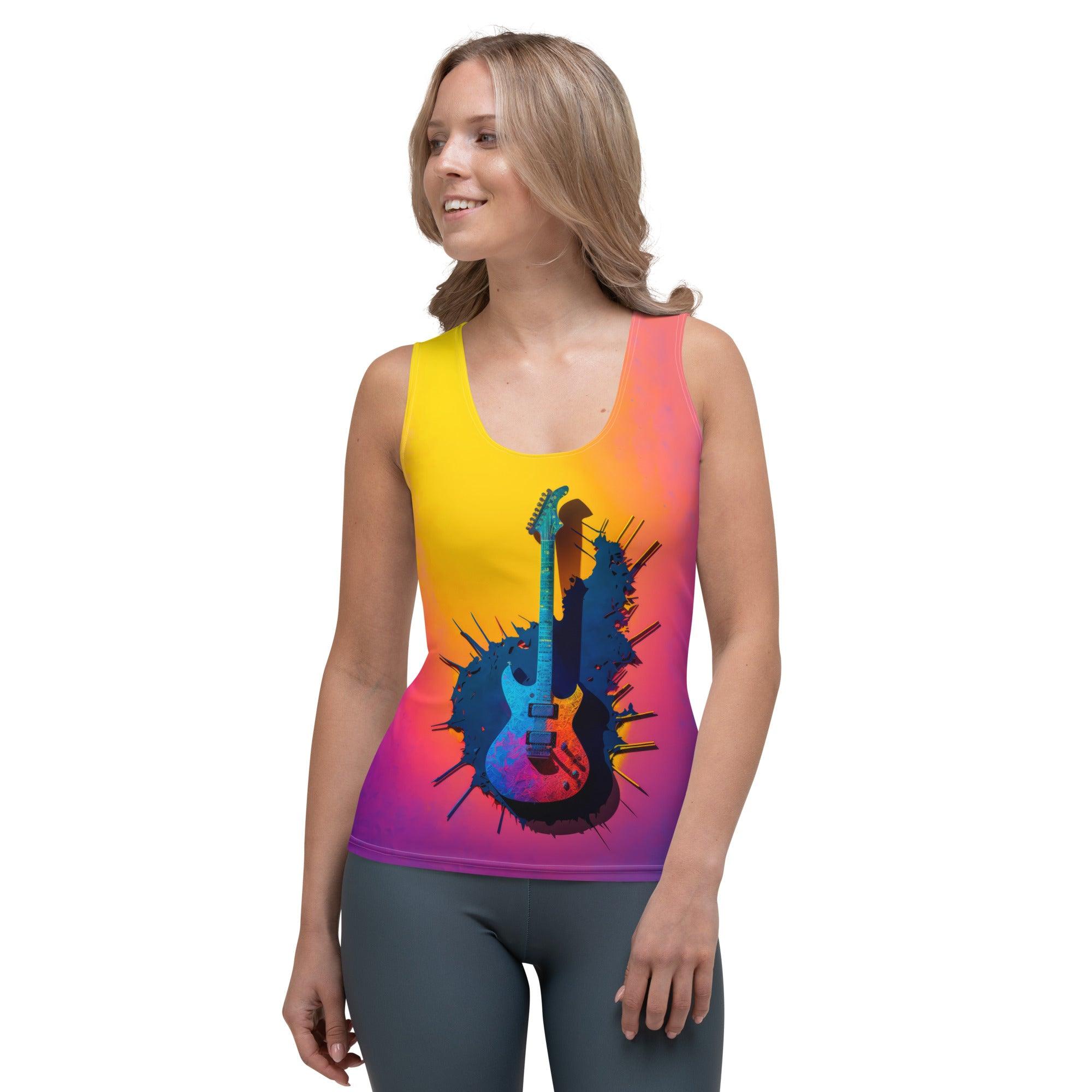 Music Lover's All-Over Print Women's Tank Top - Stylish Music Notes Design - Beyond T-shirts