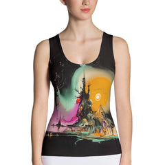 Candy Corn Carnival Women's Halloween Tank Top - Beyond T-shirts