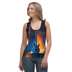 Harmony in Style: Women's Music-Printed Tank Top - Beyond T-shirts