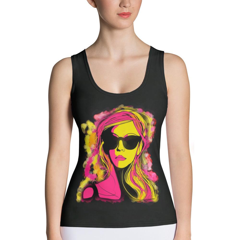 Retro Revival Chic Women's All-Over Print Tank Top - Beyond T-shirts